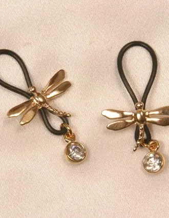 Ixchel - Women's Dragonfly Non-Piercing Nipple Clips with Gem