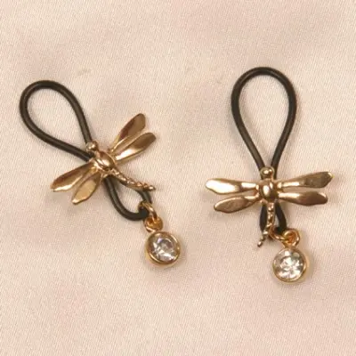 Ixchel - Women's Dragonfly Non-Piercing Nipple Clips with Gem