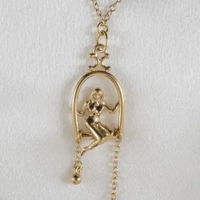 Jeezy - Gold Waist Chain with Woman Trapeze Pendant