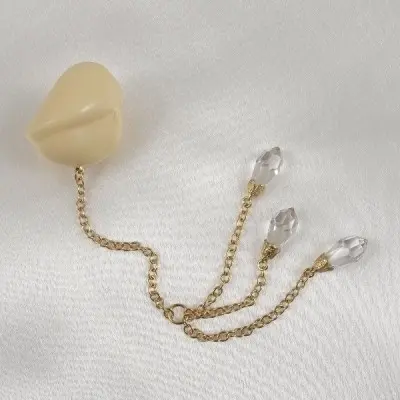 Jyestha - Women's Insertable Acorn Head Jewel with Crystal Pendants