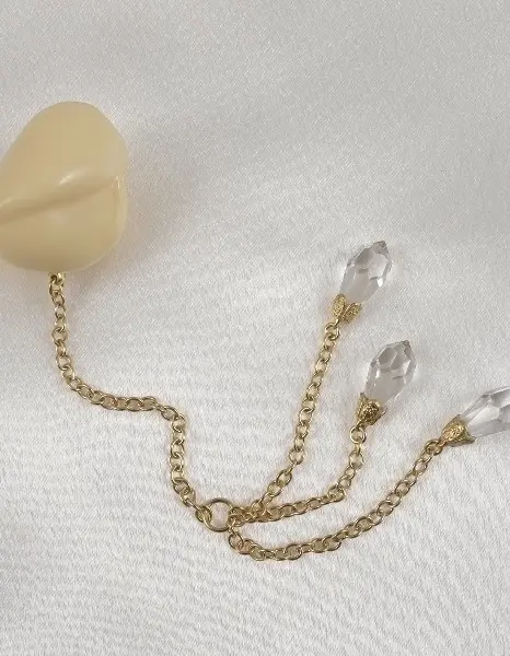 Jyestha - Women's Insertable Acorn Head Jewel with Crystal Pendants