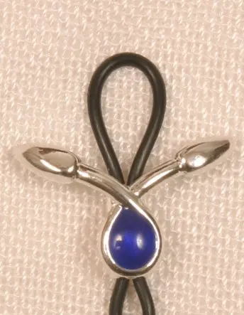 Kamadhenu - Non-Piercing Serpent Nipple Rings in Silver With Blue Gems