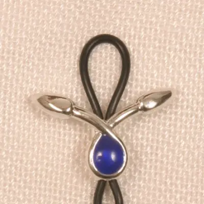 Kamadhenu - Non-Piercing Serpent Nipple Rings in Silver With Blue Gems