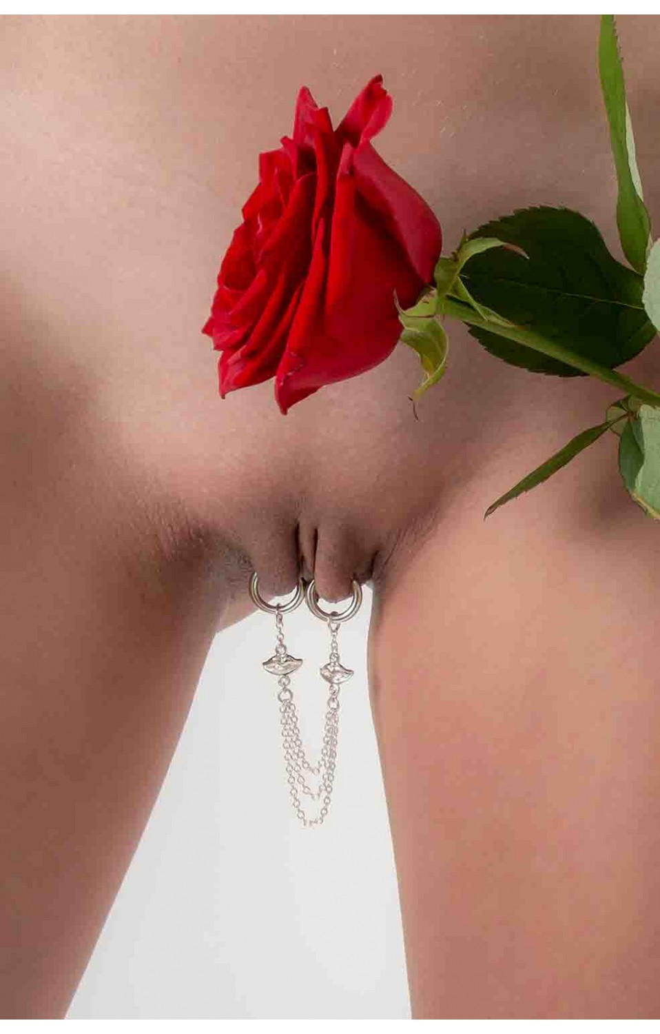 candy rose labia Kiss Kiss - Non-Piercing Silver Kisses Labia Jewelry - RH77