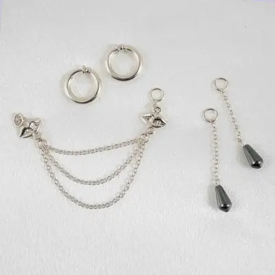Kiss Kiss - Non-Piercing Silver Kisses Labia Jewelry