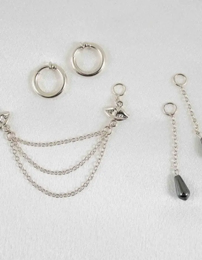 Kiss Kiss - Non-Piercing Silver Kisses Labia Jewelry
