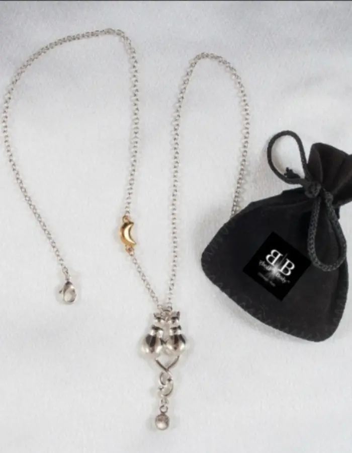 Kittens Cuddling - Necklace with Entwined Kittens Pendant
