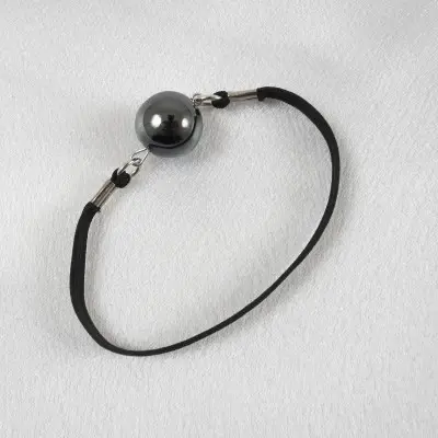 Koishi - Sterling Silver  Penis Band with Hematite Globe