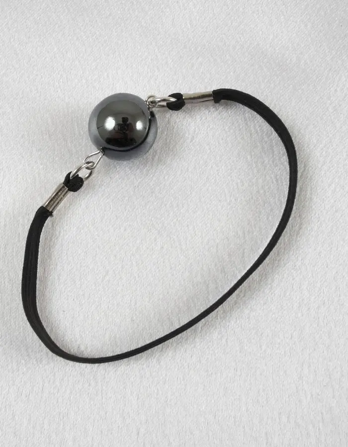 Koishi - Sterling Silver  Penis Band with Hematite Globe
