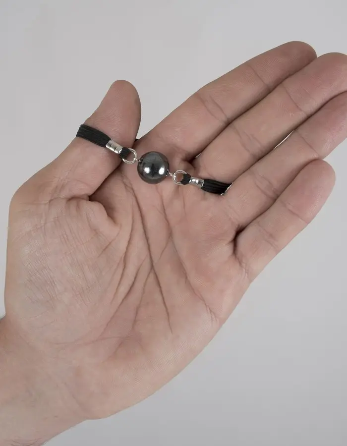 Koishi - Sterling Silver  Penis Band with Hematite Globe