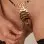 Women's Labia Surrounding Lace-Up Waist Band With Dolphin Top in Gold