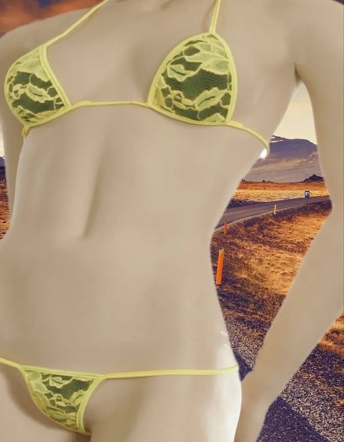 Lacey Poolside - G-String Lingerie Bikini with Opaque Lining
