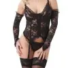 Lady Godiva - Basque, G-String, Stockings and Gloves Set
