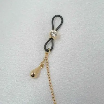 Lady Xian - Breast Chain With Non-Piercing Nipple Rings in Gold