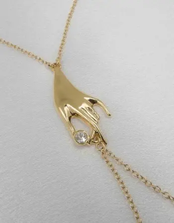 Lady Xian - Breast Chain With Non-Piercing Nipple Rings in Gold