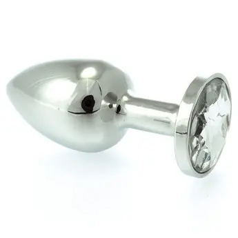 Large Metal Butt Plug With Crystal