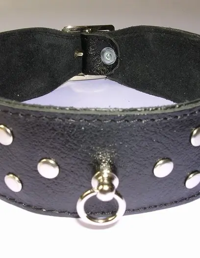Leather 1.5 inch (4 cm) Wide Collar With Rivets