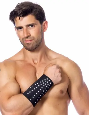 Leather Arm Gauntlet With Stud Rivets