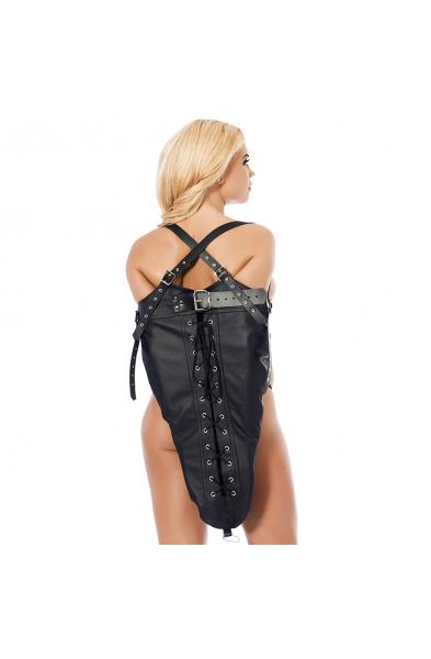 Leather Arm Straightjacket Bondage Gear with Straps