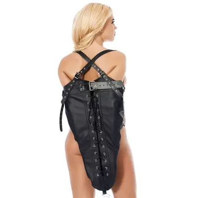 Leather Arm Straightjacket Bondage Gear with Straps