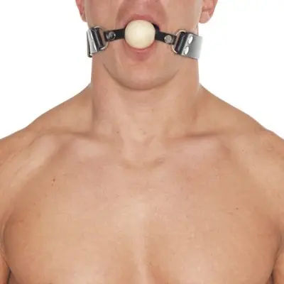 Leather Ball Gag with Wooden Ball