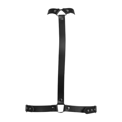 Leather Bondage Chest Harness Front or Back – Adjustable BDSM Body Strap