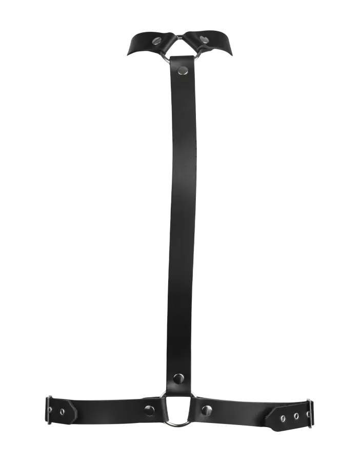 Leather Bondage Chest Harness Front or Back – Adjustable BDSM Body Strap