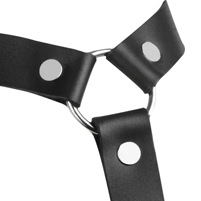 Leather Bondage Chest Harness Front or Back – Adjustable BDSM Body Strap