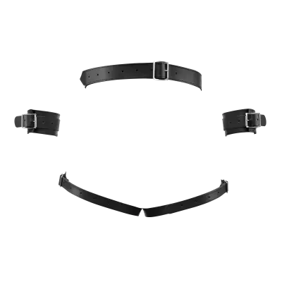 Leather Butt Harness with Detachable Cuffs