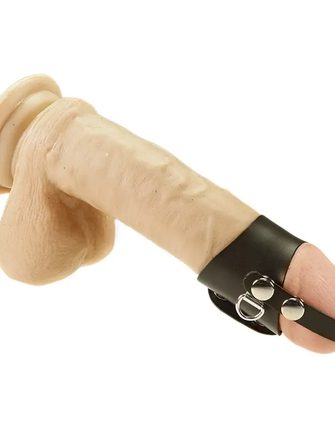 Leather Cock Tip Strap With Weight Hooks