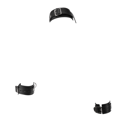Leather Collar with Chains to Cuffs – Premium BDSM Bondage Set