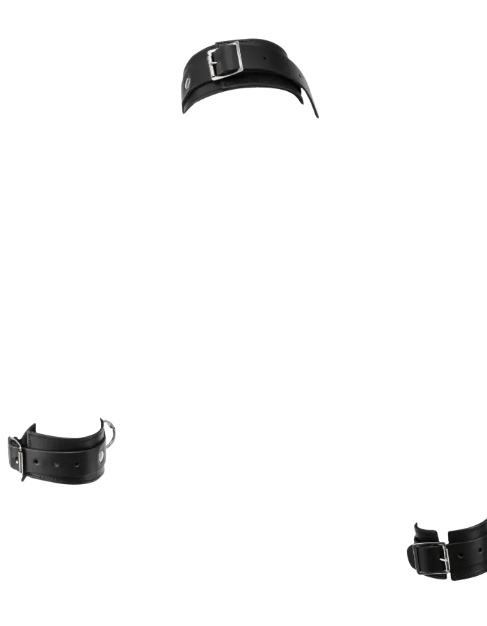 Leather Collar with Chains to Cuffs – Premium BDSM Bondage Set