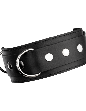 Lederhalsband mit Doppel-D-Ring