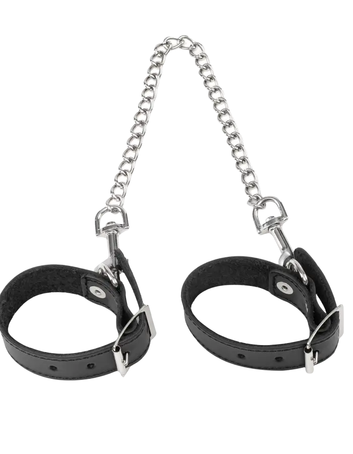 Leather Cuffs with Detachable Chain – Premium BDSM Bondage Cuffs
