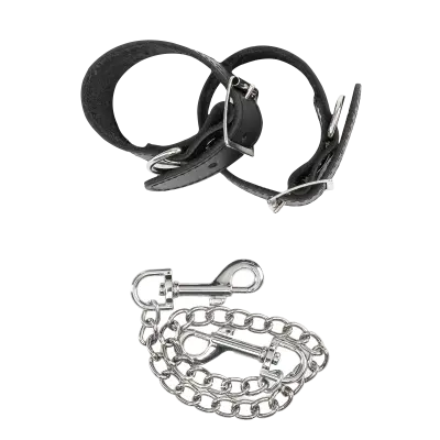 Leather Cuffs with Detachable Chain – Premium BDSM Bondage Cuffs