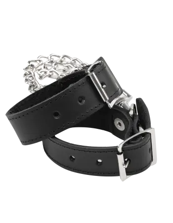 Leather Cuffs with Detachable Chain – Premium BDSM Bondage Cuffs