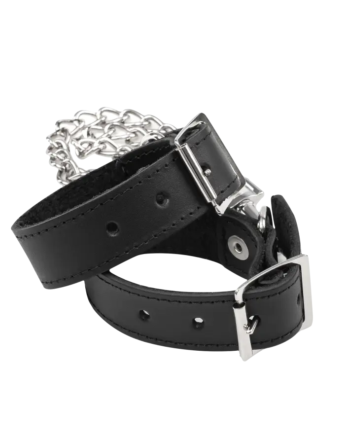 Leather Cuffs with Detachable Chain – Premium BDSM Bondage Cuffs