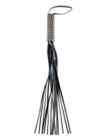Leather Flogger Bondage Whip With Chain Handle