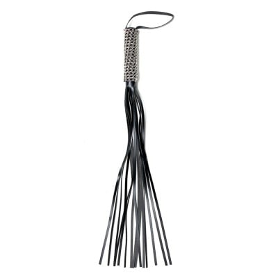 Leather Flogger Bondage Whip With Chain Handle