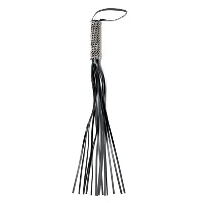 Leather Flogger Bondage Whip With Chain Handle