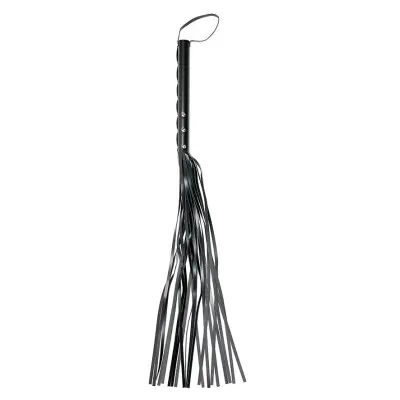 Leather Flogger Whip with 18 Strings and Thick Handle