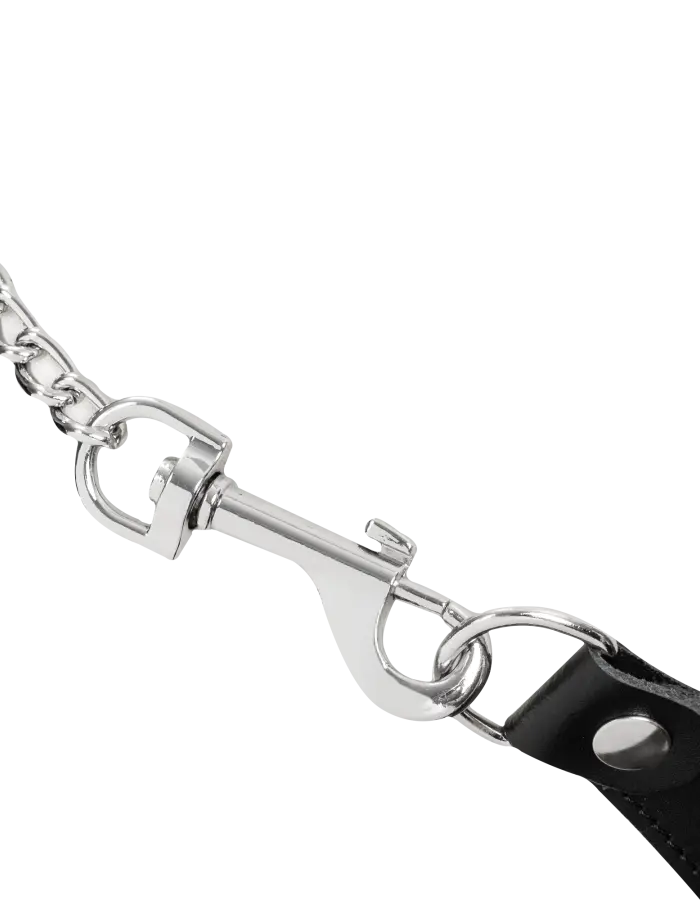 Leather G-String with Adjustable Chain Waist