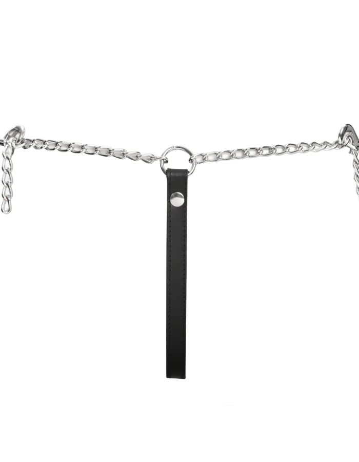 Leather G-String with Adjustable Chain Waist