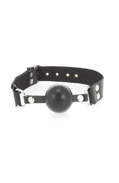 Leather Gag Collar with Rubber Ball