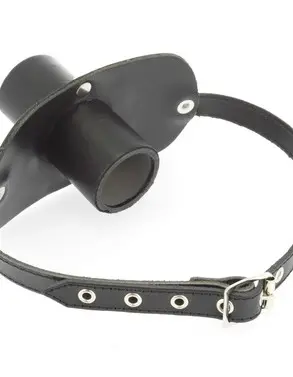 Leather Gag with Cock Tube 35 mm