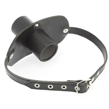 Leather Gag with Cock Tube 35 mm