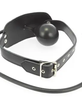 Leather Gag with Inflatable Balloon and Pump