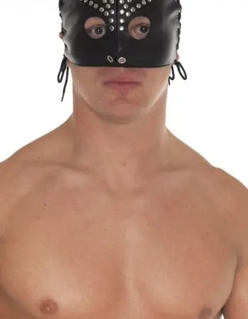 Leather Head Mask with Rivets