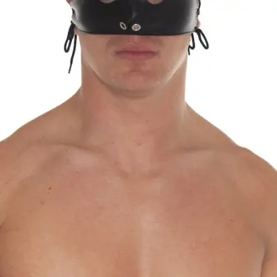 Leather Head Mask with Rivets