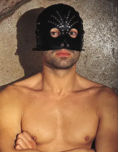 Leather Head Mask with Rivets